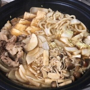 関西風すきやき(お肉の良い出汁（うまみ）が効いて)